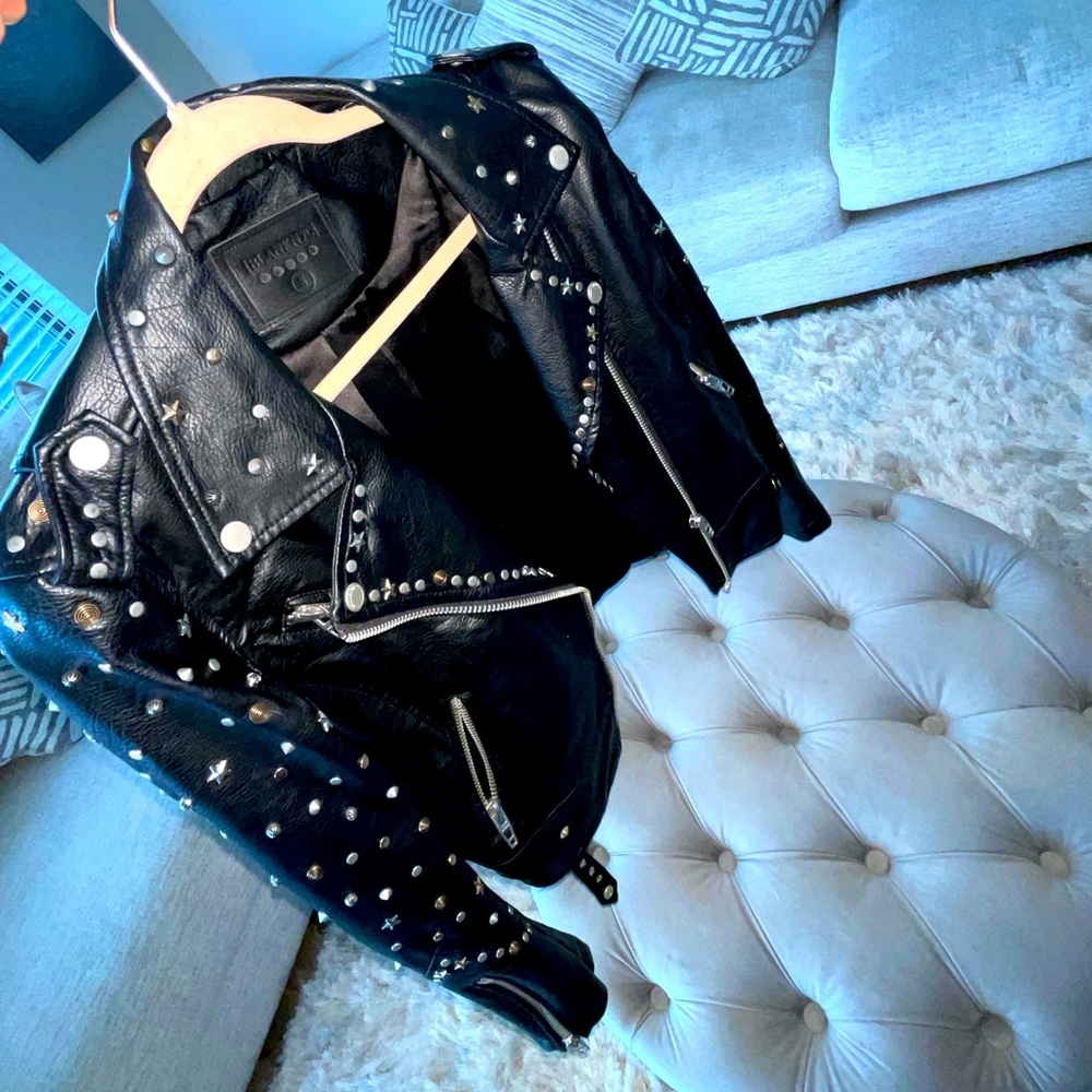 Blank NYC Star studded faux leather jacket (S) immaculate condition.